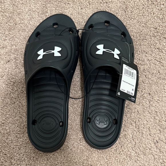 Under Armour Other - Under Armour Dark Slide Sandals with Logo